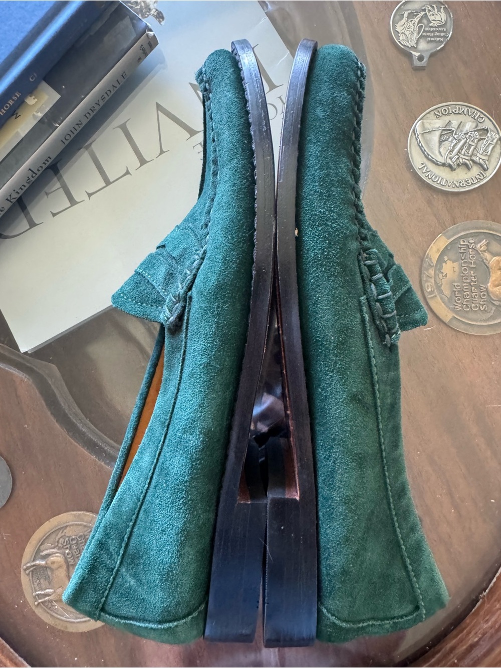Bass and Madewell Weejuns Forest Green Suede Sz 8 - Picture 9 of 9